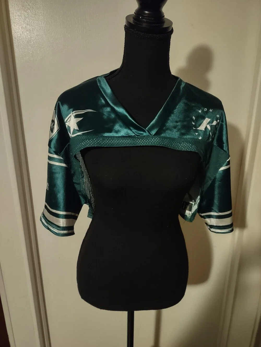 Y2K Streetwear Green Football Crop Jersey